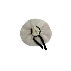 Vintage White Doll Hat with Black Ribbon—Fits Barbie, Clone, Fashion Dolls